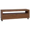 vidaXL ТВ шкаф 110 x 30 x 40 cm Натурално Солидно тиково дърво