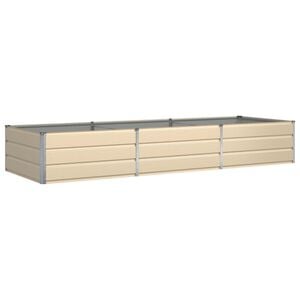 vidaXL Кашпа Слонова кост 290 x 100 x 45 см Поцинкована стомана