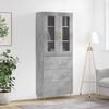 vidaXL Висок шкаф, бетонно сив, 69,5x34x180 см, инженерно дърво