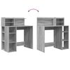 vidaXL Бюро с рафт Сив Сонома 90 x 48 x 101,5 см Инженерно дърво