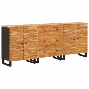 vidaXL Служебен шкаф 3 бр. 60 x 33 x 75 cm Солидно мангово дърво