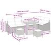 vidaXL Градински Софа Комплект с възглавница 9 pcs Бежово Полиратан