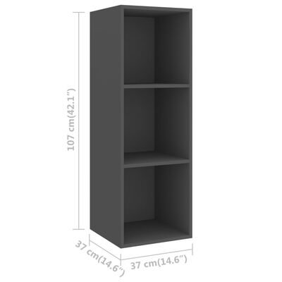 vidaXL Комплект ТВ шкафове от 4 части, сив, ПДЧ