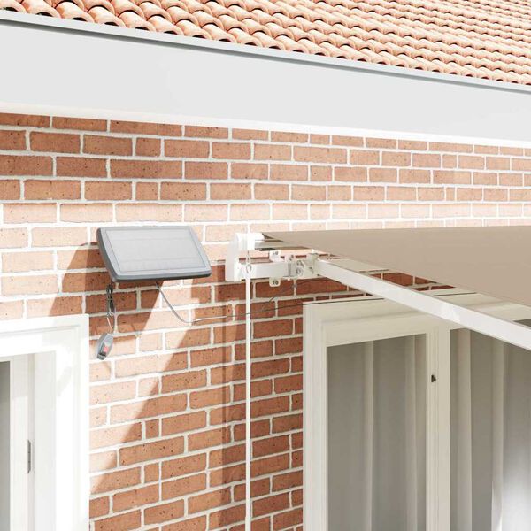 vidaXL Сгъваем навес Бежово 350 x 250 cm Текстил и стомана