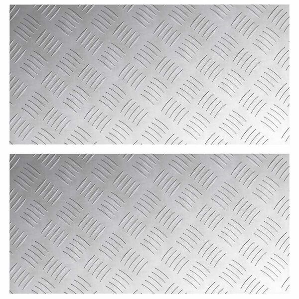 vidaXL Стъпало Правоъгълна 2 pcs Сребрист 60 x 30 cm Алуминий