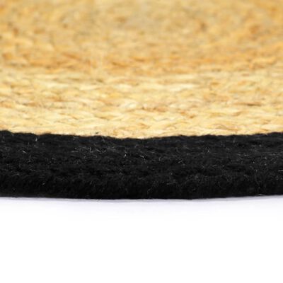 vidaXL Подложки за хранене 6 бр натурално и черно 38 см юта и памук