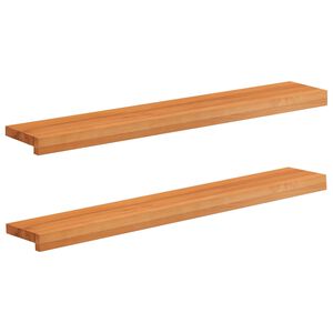 vidaXL Парапети за прозорци 2 бр. Светло кафяво 90 x 15 x 2 cm