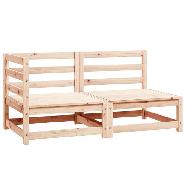 vidaXL Градински лаундж комплект, 2 части, бор масив