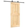 vidaXL Преплъзваща се врата Естествено и черно 85 x 210 cm