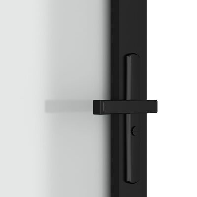 vidaXL Интериорна врата, 83x201,5 см, черен мат, стъкло и алуминий