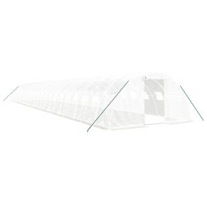 vidaXL Оранжерия със стоманена рамка бяла 88 м&sup2; 22x4x2 м