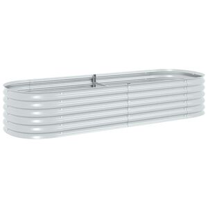 vidaXL Градинска висока леха 240x80x44 см поцинкована стомана сребро