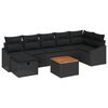 vidaXL Градински Софа Комплект 8 бр. Черно Полиратан