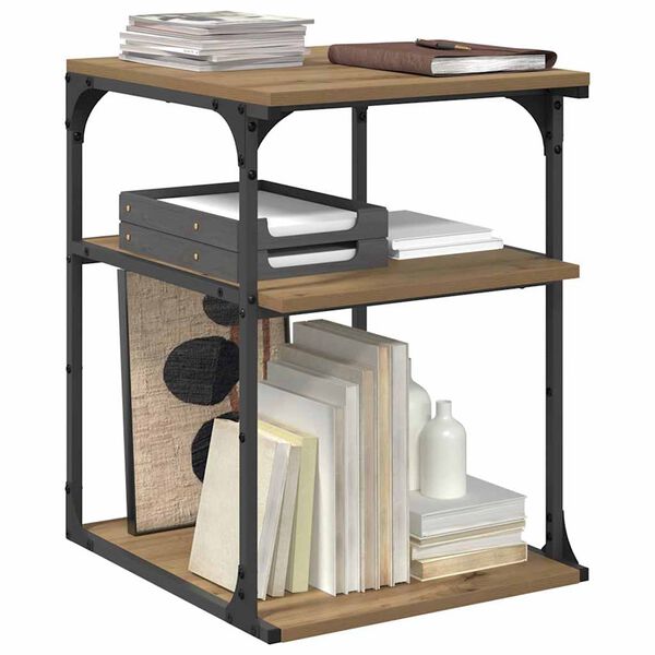 vidaXL Стойка за принтер Дъб 43 x 48 x 64 см Инженерно дърво