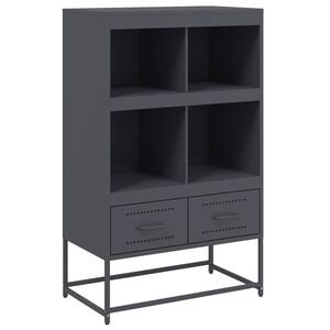 vidaXL Висок шкаф, антрацит, 68x39x111,5 см, стомана
