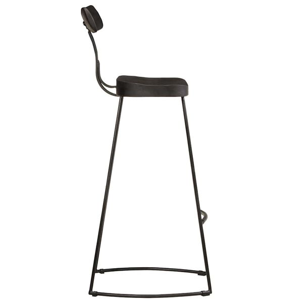 vidaXL Бар столове 2 бр. черни 49x43x103 cm масивна дървесина манго