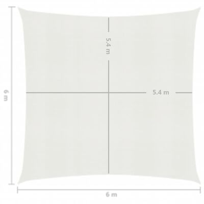 vidaXL Платно-сенник, 160 г/м², бяло, 6x6 м, HDPE