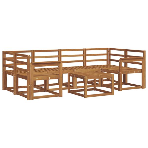 vidaXL Комплект дивани за открито 7 pcs Естествен