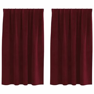 vidaXL Затъмняващи завеси 2 pcs Виненочервен 140 x 140 cm Кадифе