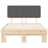 vidaXL Леглова рамка с тапицирана гръбна част Тъмен сив 120 x 200 cm