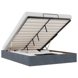 vidaXL Османска рамка за легло без матрак, тъмносива, 140x200см кадифе