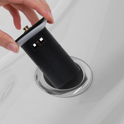 vidaXL Сифон клик-клак с преливник, черен, 6,4x6,4x9,1 см