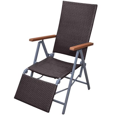 vidaXL Градински стол за отдих, алуминий, кафяв
