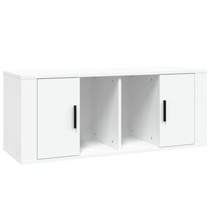 vidaXL ТB шкаф, бял, 100x35x40 см, инженерно дърво