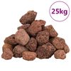 vidaXL Вулканични камъни 25 кг червени 3-5 см