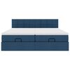 vidaXL Османска легло с матраци, синьо, 200x200 см, плат