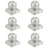 vidaXL Капаци за стълбове, 6 бр, глобус, поцинкован метал, 71x71 мм
