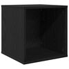 vidaXL Кутия за винилови албуми Черен дъб 37 x 36,5 x 38 см