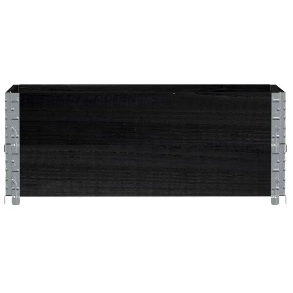 vidaXL Палетни страници, черно, 2 бр, 80x60 см, борова дървесина масив