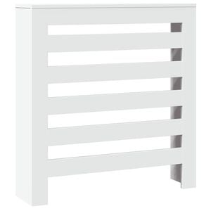 vidaXL Капак за радиатор, бял, 78x20x82 см, инженерно дърво
