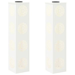 vidaXL Соларна LED светлина за пътека 2 бр. Топло бяло 18 x 18 x 80 см
