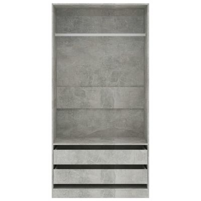 vidaXL Гардероб, бетонно сиво, 100x50x200 см, ПДЧ