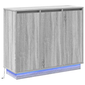 vidaXL LED конзолна маса Сив Сонома 90 х 32 х 75 см
