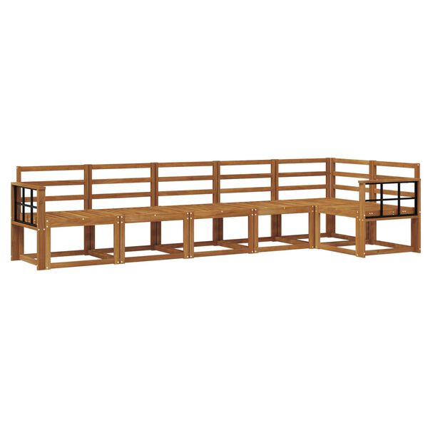 vidaXL Комплект дивани за открито 6 pcs Естествен