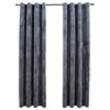 vidaXL Затъмняващи завеси с халки, 2 бр, кадифе, антрацит, 140x225 см