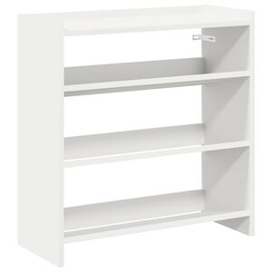 vidaXL Етажерка за обувки, бяла, 60x25x62 см, инженерно дърво