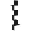 vidaXL Стенен ъглов рафт, черен, 32x32x127,5 см, ПДЧ