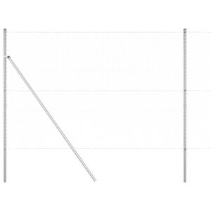 vidaXL Шестоъгълно фиксиране на ограда за земята 50 x 1,5 m Сребристо