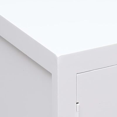 vidaXL Нощно шкафче, бяло, 38x28x52 см, дърво от пауловния