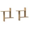 vidaXL Стенни рафтове, 2 бр, дъб артизан, 50x12x50 см, инженерно дърво