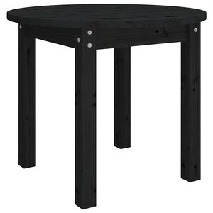 vidaXL Кафе маса, черна, &Oslash; 55x45 см, борово дърво масив