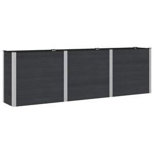 vidaXL Градинска повдигната леха Черно 300 x 50 x 91 cm WPC и алуминий