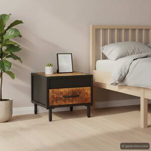 vidaXL Нощно шкафче, 40x40x35 см, грубо мангово дърво