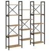vidaXL Рафт за книги 156 x 25 x 167 см Инженерна дървесина Дъб