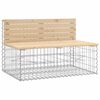 vidaXL Градинска пейка габионен дизайн 103x70x65 см борово дърво масив