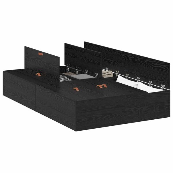 vidaXL Легло с място за съхранение Черния дъб 120 x 190 cm